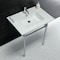 Fauceture Dreyfuss 31" Console Sink W/ SS Leg (Sgl Faucet Hole), White/ Chrome KVPB3122711 - alternate 5